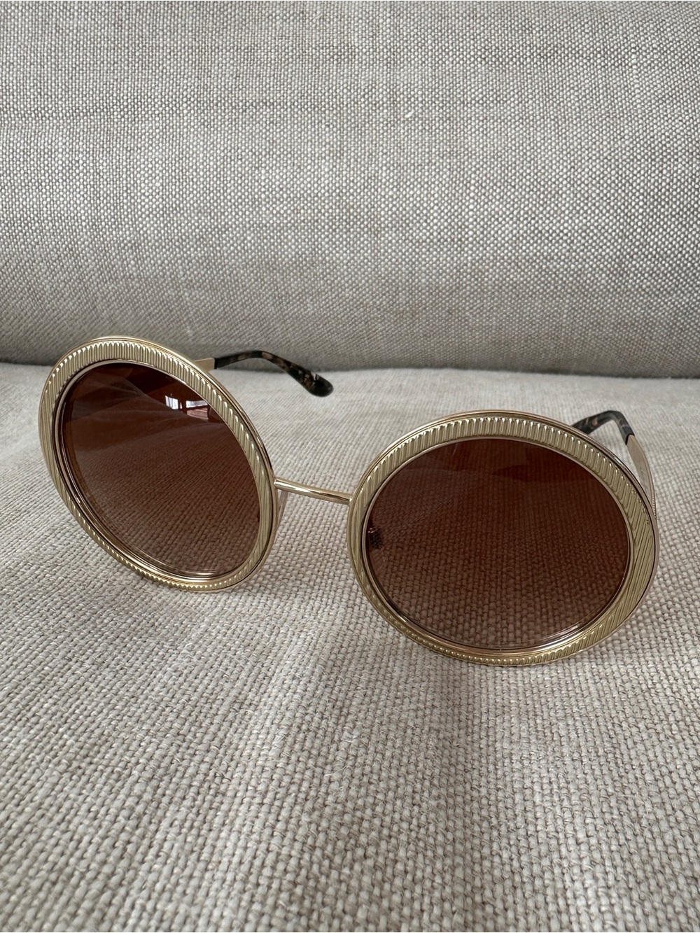 Dolce & Gabbana Gold Tone/Havana DG2179 Round Sunglasses - Picture 2 of 16